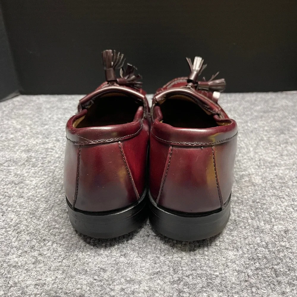 Bostonian Shoes Mens 11 M Burgundy Leather Kiltie Tassel Loafers Made in USA